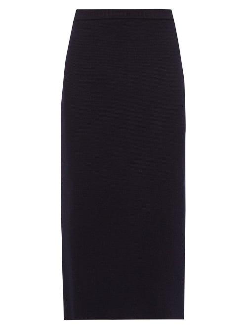 Matchesfashion.com Alessandra Rich - Wool Pencil Skirt - Womens - Navy