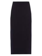 Matchesfashion.com Alessandra Rich - Wool Pencil Skirt - Womens - Navy
