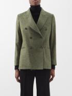 Giuliva Heritage - The Cornelia Checked Wool Blazer - Womens - Khaki