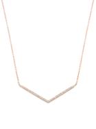 Diane Kordas Diamond & Rose-gold Chevron Necklace