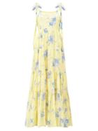 Matchesfashion.com Loveshackfancy - Burrows Floral-print Cotton-blend Maxi Dress - Womens - Yellow Print