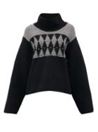Matchesfashion.com Khaite - Luna Argyle Cashmere Sweater - Womens - Navy Multi