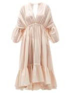 Matchesfashion.com Loup Charmant - Sunrise Open-back Organic-cotton Dress - Womens - Pink