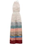 Matchesfashion.com Missoni Mare - Metallic Halterneck Jumpsuit - Womens - White Multi