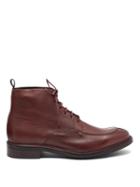Matchesfashion.com Paul Smith - Trent Signature Stripe Trim Leather Boots - Mens - Burgundy