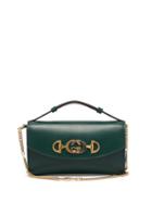 Matchesfashion.com Gucci - Zumi Logo Plaque Leather Cross Body Bag - Womens - Dark Green
