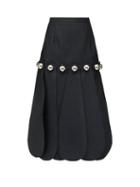 Matchesfashion.com Christopher Kane - Dome-embellished Cloqu Midi Skirt - Womens - Black