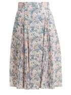Prada Sable Floral-print Crepe Skirt