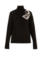 Miu Miu Roll-neck Telephone-intarsia Wool Sweater