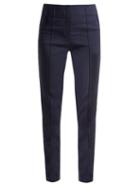 Matchesfashion.com Diane Von Furstenberg - Slim Leg Linen Blend Trousers - Womens - Navy