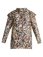 Matchesfashion.com Sonia Rykiel - Leopard Silk Blouse - Womens - Leopard