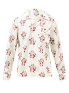 S.s. Daley - Tuke Floral-print Cotton-canvas Shirt - Mens - White