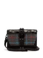 Matchesfashion.com Prada - Elektra Studded Leather Cross Body Bag - Womens - Blue Multi