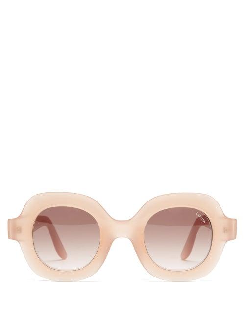 Lapima - Catarina Oversized Square Acetate Sunglasses - Womens - Beige