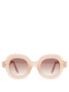Lapima - Catarina Oversized Square Acetate Sunglasses - Womens - Beige