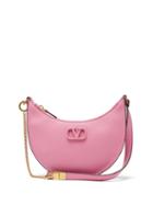 Valentino Garavani - V-logo Mini Grained-leather Shoulder Bag - Womens - Pink