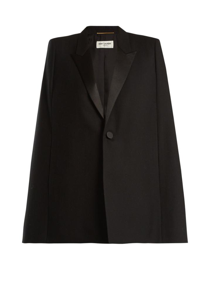 Saint Laurent Peak-lapel Gabardine-wool Cape