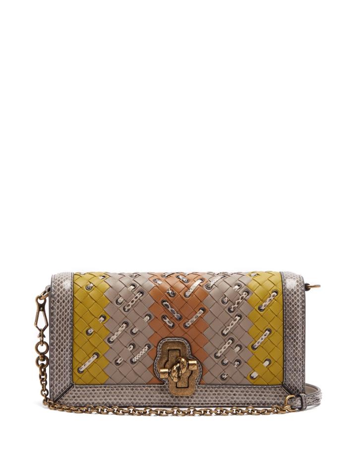 Bottega Veneta Olimpia Knot Intrecciato Leather Clutch