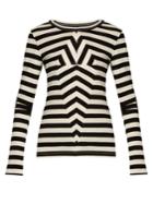 Mm6 By Maison Margiela Long-sleeved Striped Stretch-cotton T-shirt