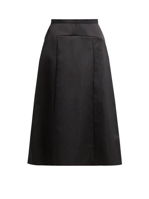 Matchesfashion.com Rochas - A Line Duchess Satin Skirt - Womens - Black