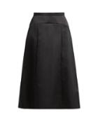 Matchesfashion.com Rochas - A Line Duchess Satin Skirt - Womens - Black