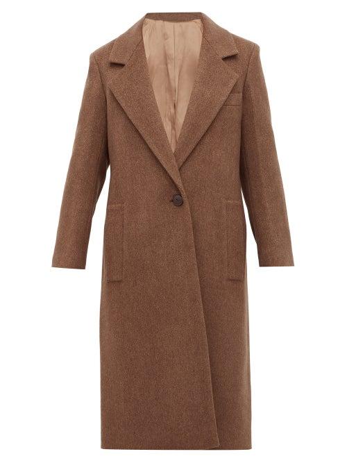 Matchesfashion.com Joseph - Captain Single Breasted Wool Blend Coat - Womens - Brown