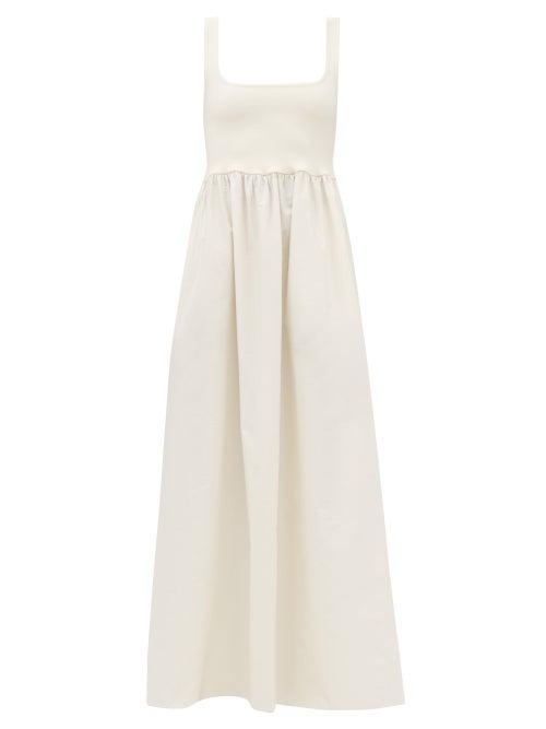 Matteau - Square-neck Knit Midi Dress - Womens - Ecru