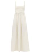 Matteau - Square-neck Knit Midi Dress - Womens - Ecru