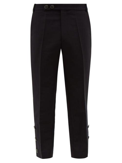 Matchesfashion.com Namacheko - Bawanim Button Cuff Cropped Cotton Blend Trousers - Mens - Black