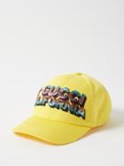 Gucci - Sequinned-logo Cotton-canvas Baseball Cap - Mens - Yellow