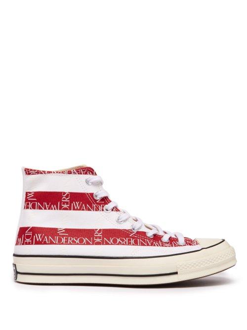 Matchesfashion.com Converse X Jw Anderson - Chuck 70 Stars & Stripes Printed Canvas Trainers - Mens - Blue Multi