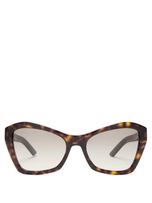 Matchesfashion.com Prada Eyewear - Square Cat-eye Tortoiseshell-acetate Sunglasses - Womens - Tortoiseshell