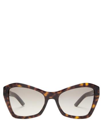 Matchesfashion.com Prada Eyewear - Square Cat-eye Tortoiseshell-acetate Sunglasses - Womens - Tortoiseshell