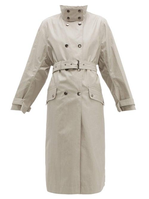 Matchesfashion.com Isabel Marant - Tatiana Press Studded Long Cotton Trench Coat - Womens - Beige