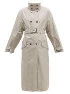 Matchesfashion.com Isabel Marant - Tatiana Press Studded Long Cotton Trench Coat - Womens - Beige