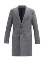 Matchesfashion.com Dolce & Gabbana - Tailored Wool-blend Herringbone Overcoat - Mens - Grey