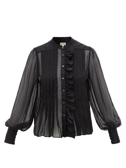 Matchesfashion.com Temperley London - Penny Ruffled Silk-chiffon Blouse - Womens - Black