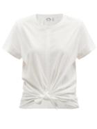Matchesfashion.com The Upside - Knotted Cotton-jersey T-shirt - Womens - White