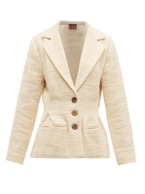 Matchesfashion.com Albus Lumen - Safi Cotton Blend Single Breasted Blazer - Womens - Nude
