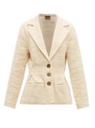 Matchesfashion.com Albus Lumen - Safi Cotton Blend Single Breasted Blazer - Womens - Nude