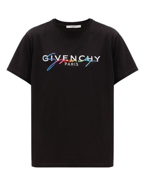 Matchesfashion.com Givenchy - Rainbow Signature Cotton T Shirt - Mens - Black