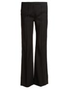 Amanda Wakeley Mid-rise Flared Crepe Trousers