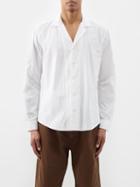Smr Days - Paloma Cuban-collar Striped-cotton Shirt - Mens - White