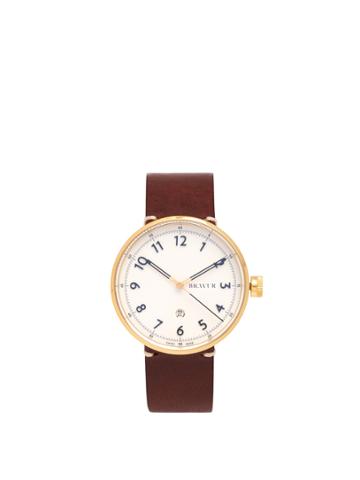 Bravur Bw102 Stainless-steel And Leather Watch
