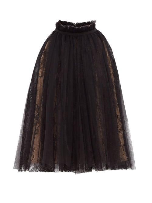 Matchesfashion.com Rochas - Penelope Chantilly Lace Evening Top - Womens - Black