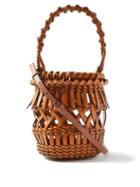 Loewe - Fringes Small Woven-leather Bucket Bag - Womens - Tan