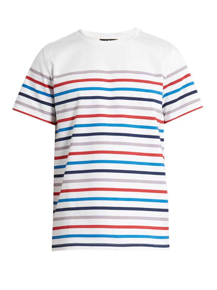A.p.c. Striped Crew-neck Cotton T-shirt