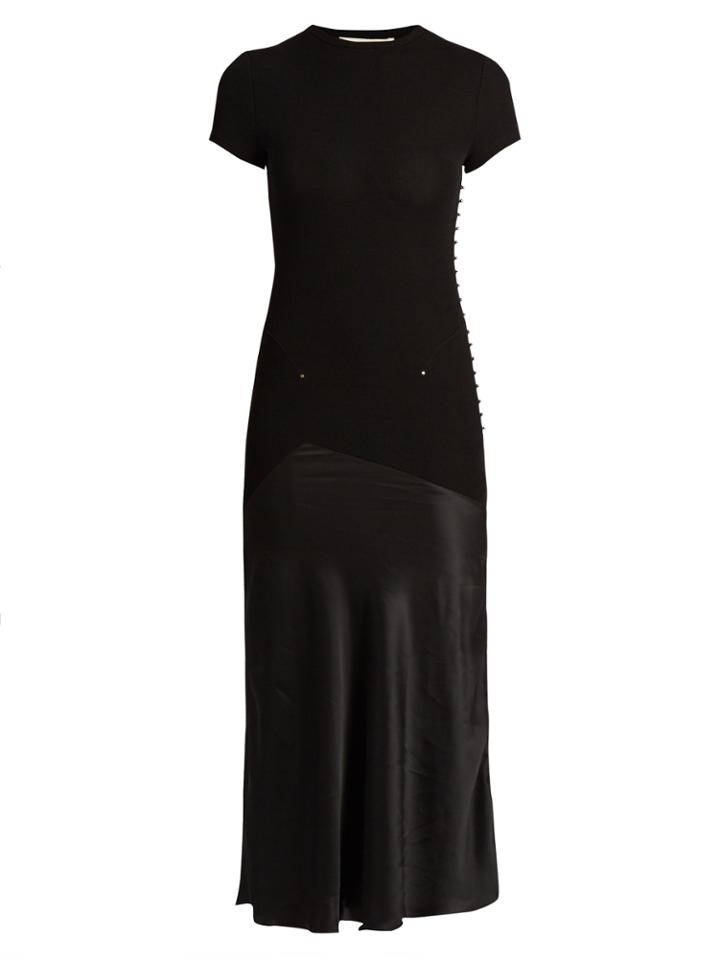 Esteban Cortázar Satin-panel Jersey Midi Dress