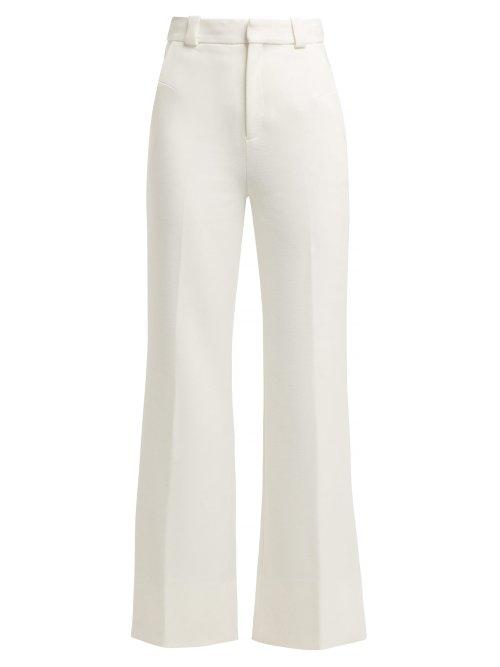 Matchesfashion.com Roland Mouret - Dilman High Rise Kick Flare Trousers - Womens - Ivory