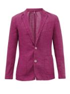 120 Lino 120% Lino - Single-breasted Linen Jacket - Mens - Pink